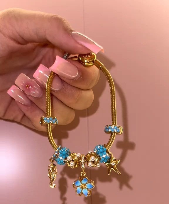 Blue Blossom Dangle Bracelet