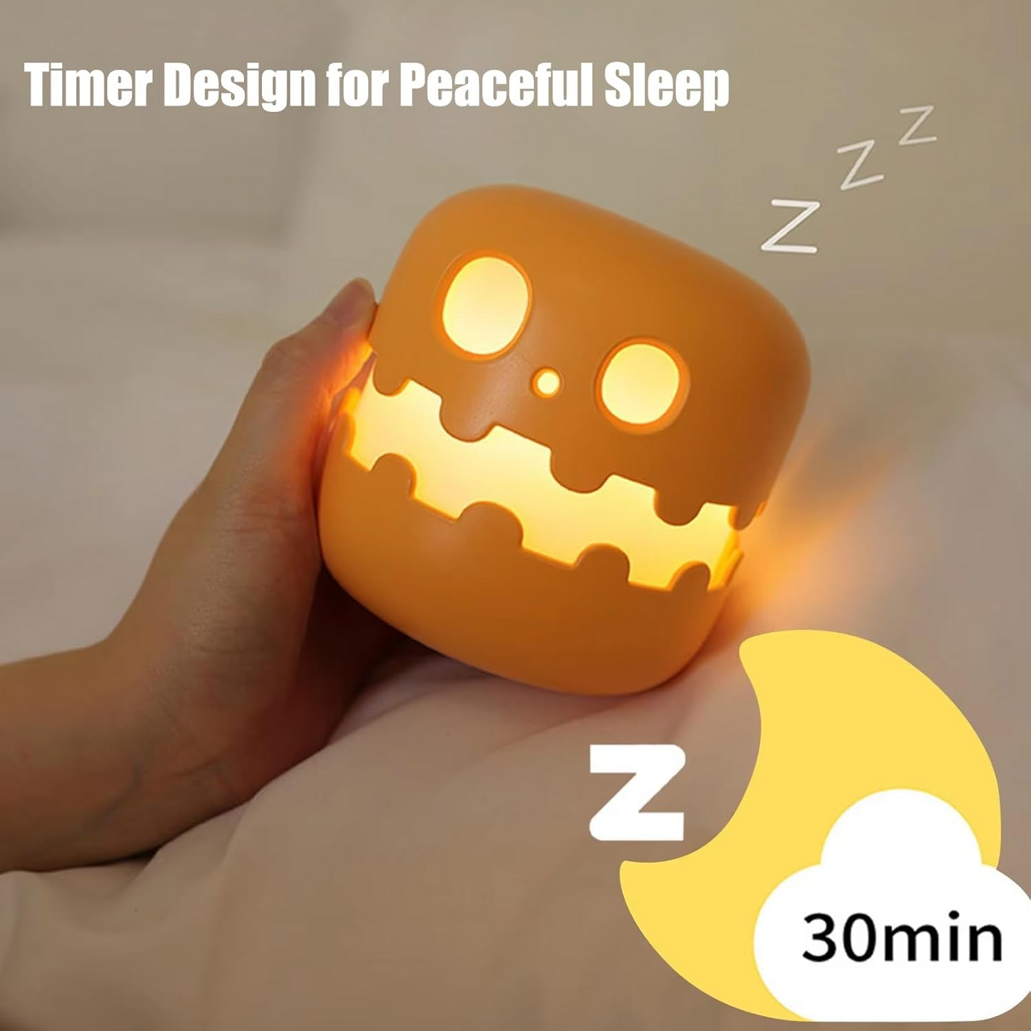 Spooky Pumpkin Night Light with Push Switch