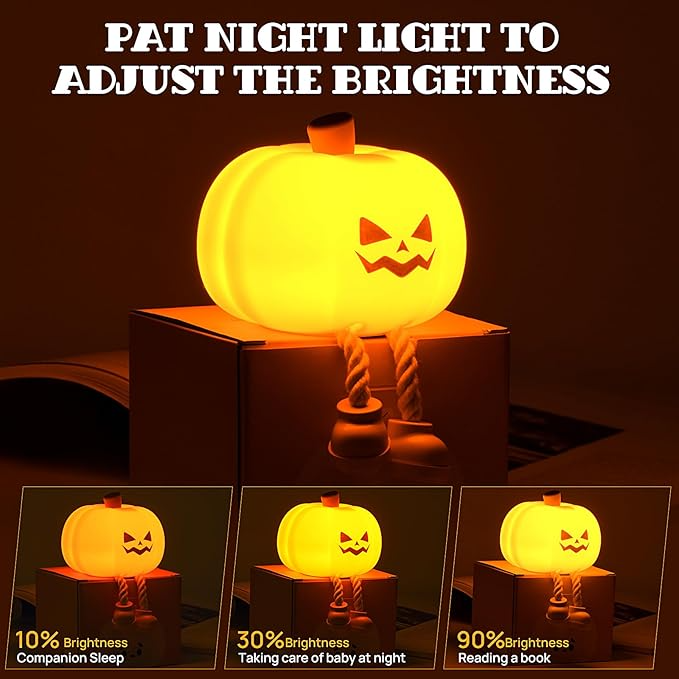 Halloween Decor Pumpkin Night Light, Cute LED Lamp