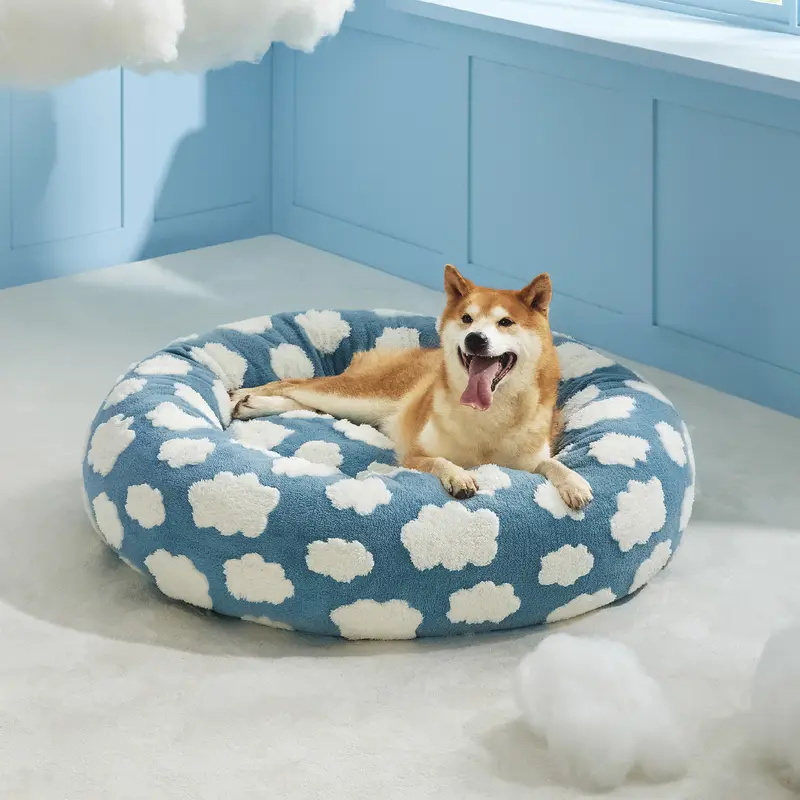 Four Seasons Universal-Hunde-/Katzenbett, rund, abnehmbares Haustierbett 