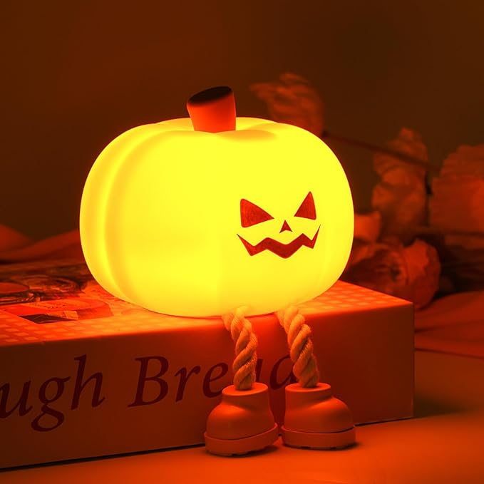 Halloween Decor Pumpkin Night Light, Cute LED Lamp