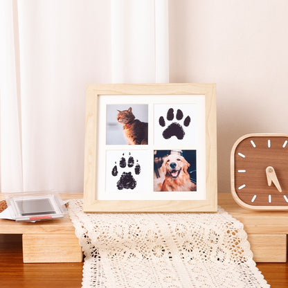 Dog & Cat Wood Picture Frame With Clay Paw Print Impression Kit