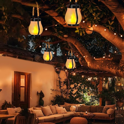 Solar Powered Outdoor Waterproof Lantern with Dual Charging (USB/Solar) and 2 Modes