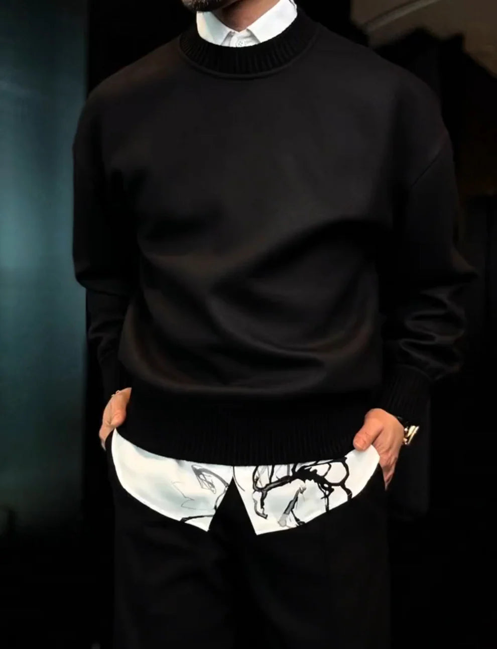 Round neck sweatshirt casual suit（Top+Pants）