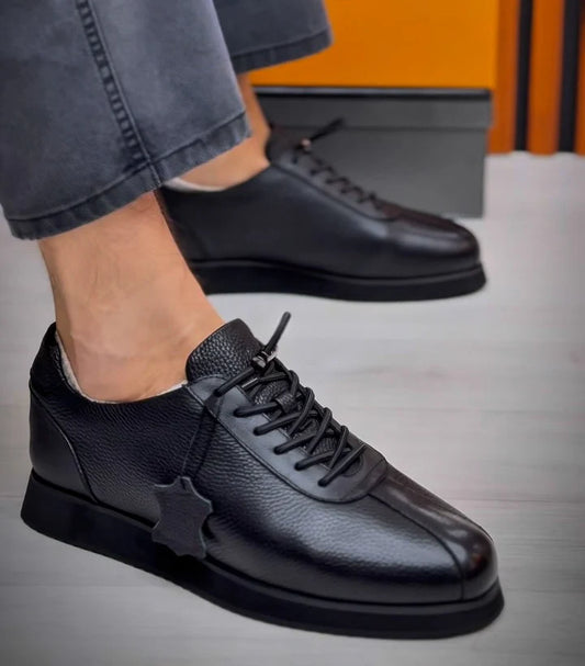 Genuine Leather Casual Black Shoes